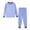 Blue, variant on TIREOW Girls and Boys Thermal Underwear 2 Piece Set Vertical Stripe Crewneck Long Sleeve Top and Matching Pants Loungewear Sleepwear Set