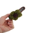 thumbnail image 4 of Unique Bargains 1 Pc Fashion Wool Floral Duckbill Hair Clips for Home Green Brown, 4 of 5