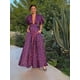 thumbnail image 4 of Vestido largo sexi con escote en V profundo, dobladillo suelto, estampado Vintage, manga corta abombada, vestidos de talle alto, batas elegantes para fiesta y playa para mujer, 4 of 5
