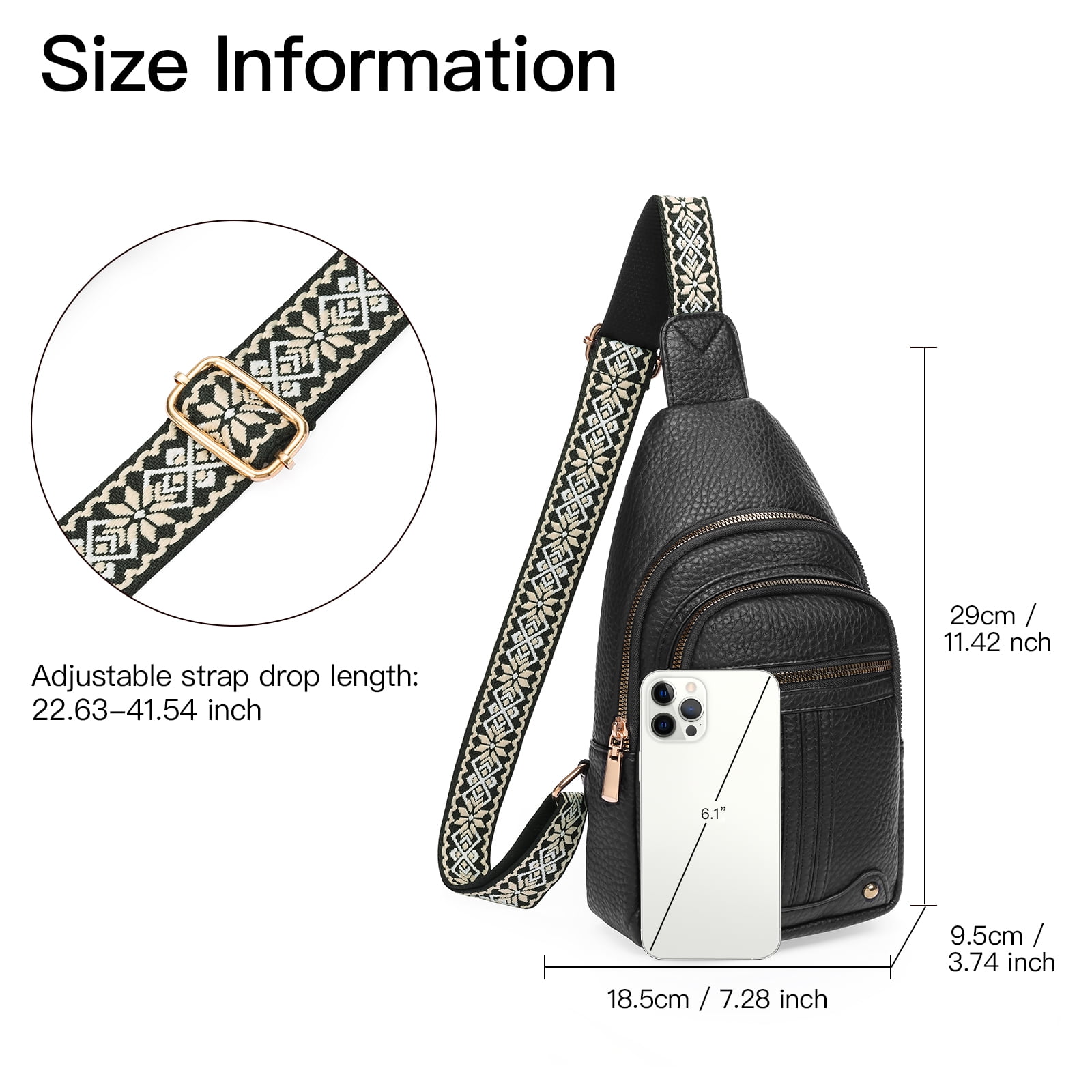 GAEKEAO Crossbody Sling Bag for Women, Travel Leather Crossbody Bags Fanny Packs for Women Small Crossbody Purse Chest Bag