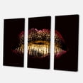 thumbnail image 3 of Designart ' Sexy Golden Metallized Woman Lips IV ' Modern Canvas Wall Art Print, 3 of 3