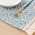 thumbnail image 4 of Linen Placemats Set, Tassel Trim, Insulated Table Mats, and Practical for Dining Table Decor, Green, 4 of 7
