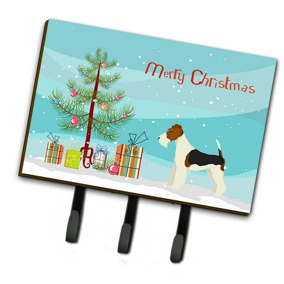 Fox Terrier Christmas Tree Leash or Key Holder