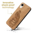 thumbnail image 3 of Case Yard Wooden Case Outside Soft TPU Silicone, Slim Fit Shockproof Wood Protective Phone Cover for Girls Boys Men and Women, Supports Wireless Charging Bird of Prey Design case for iPhone-XR, 3 of 7