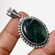 Green Paradise Gemstone Handmade Fashion Ethnic Pendant Jewelry 2.2" SA 9857