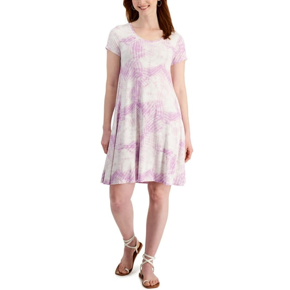 Style & Co Womens Tie Dyed Print Flip Flop Dress Lavender Bouque 2XL