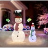 thumbnail image 4 of Lighted Outdoor 2-Piece Snowmen Set with 100 Warm White and Blue LED Lights Outdoor UL Adapter, 4 of 4