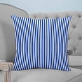 thumbnail image 4 of 24x24 Pillow Covers Set of 2, Navy Blue Stripe Throw Pillow Covers Decorative Couch Cushion Case, Modern White Vertical Striped Geometric Microfiber Square Pillowcases for Bedroom Car Living Room, 4 of 7