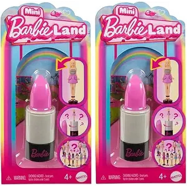Barbie Mini BarbieLand Fashionistas Dolls, 1.5-inch Mini Dolls in Lipstick Tube, Surprise Reveal (Styles May Vary) Pack of 2
