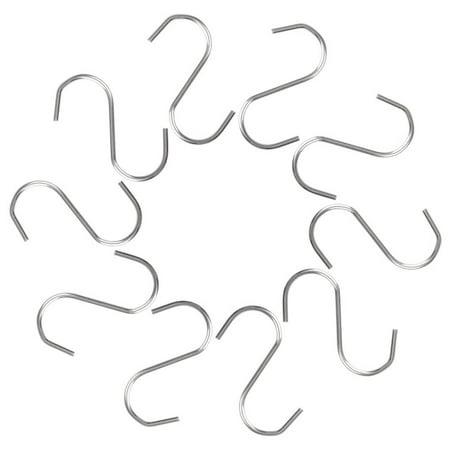 

ABIDE Allayu Stainless Steel S Hooks Stainless Steel S Pot Pan Storage Hanging Clothes Hangers Household Kitchen Pothoke Pack of 10