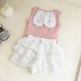 thumbnail image 5 of Toddler Girls Summer Short Sets Outfits Cotton Crewneck Short Sleeve Playwear Sets 6-12 Months 12-24 Months 2t 3t 4t 5t 6t 7t Children(Pink,12-18 Months), 5 of 7