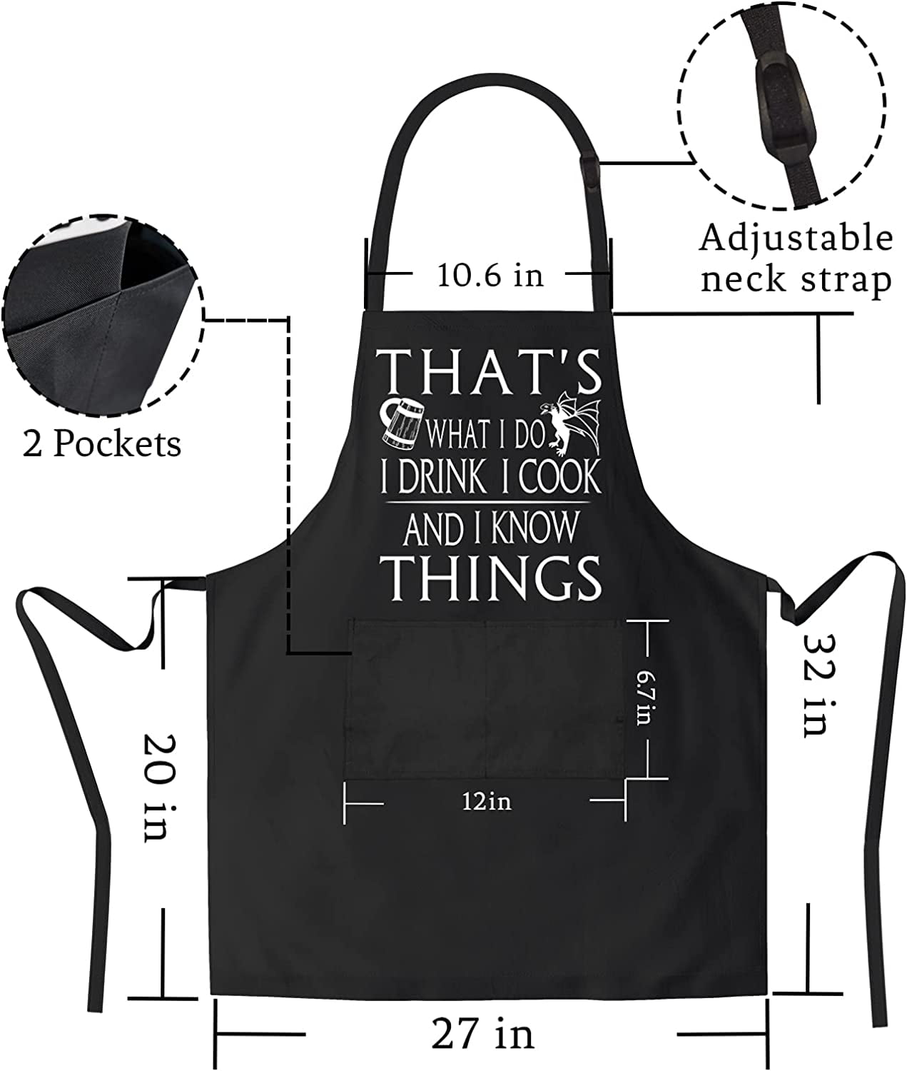 POTALKFREE Funny Chef Aprons for Men with Pockets, Kiss the Cook Kitchen  BBQ Cooking Dad Apron, Grill Gifts for Birthday Christmas Thanksgiving