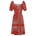 thumbnail image 4 of Red Bandana Short Sleeved Dress womans clothing beach dresses Dress, 4 of 5