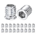 thumbnail image 1 of 20-Pack Threaded Inserts for Wood, M8x10mm Hex Drive Threaded Insert Nuts for Wood Furniture [Silver Tone], 1 of 6