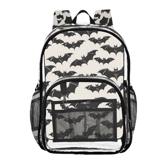 ALAZA Clear Backpack Bats Halloween PVC Transparent BookBag