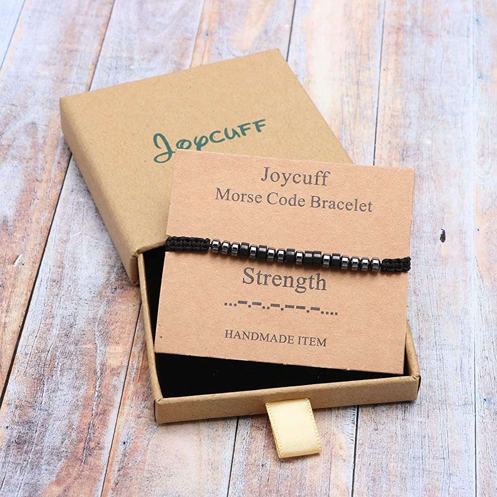 JoycuFF Morse Code Bracelets for Women Unique Funny Gifts for Girls Her Handmade Silk Wrap Jewelry 
