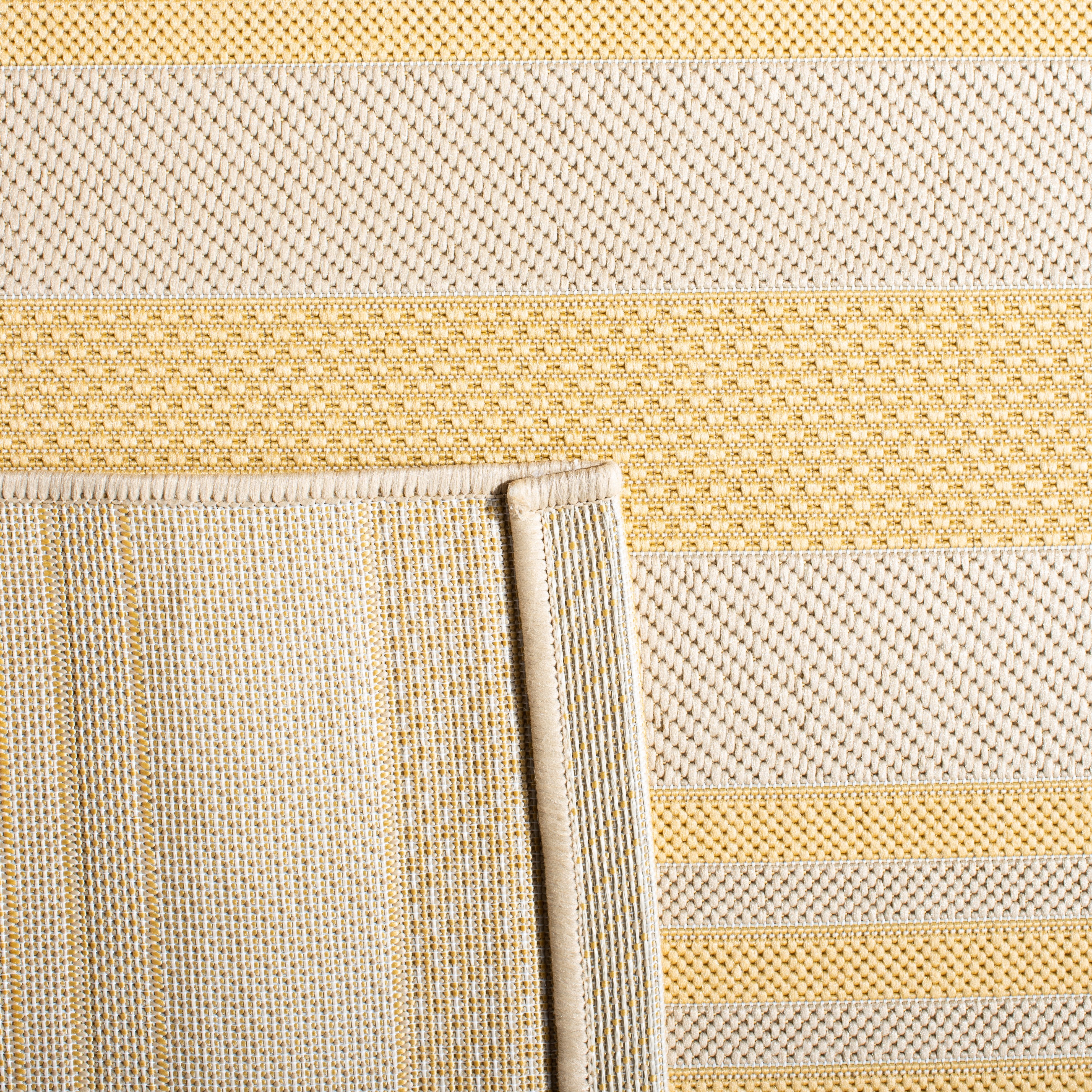 Safavieh Courtyard Caroline Striped Indoor/Outdoor Area Rug, Gold/Beige, 6'7" x 9'6"
