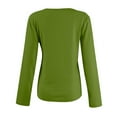 thumbnail image 5 of Women Crewneck Slim Fitted Long Sleeve T Shirts Cute Stretchy Bodycon Basic Tee Tops Green XXL, 5 of 6