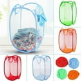 thumbnail image 2 of Mesh Pop Up Laundry Hamper Collapsible Laundry Basket with Side Pocket, Foldable Small Dirty Clothes Storage Bin for Bedroom Dormitory Camp Travel, 1 Pack, 2 of 7