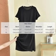 thumbnail image 4 of OVAFBAU Womens Nightgown Sleepshirt Pajama Dress Casual Cotton Crew Neck Short Sleeve Slit Loose Loungewear Dress Sleepwear, 4 of 6