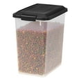 thumbnail image 5 of IRIS USA 30 Lbs / 33 Qt Airtight Dog Food Storage Container with Attachable Casters, 2 Pack, for Dog Cat Bird and Other Pet Food Storage Bin, Keep Fresh, Easy Mobility, Clear/Black, 5 of 6