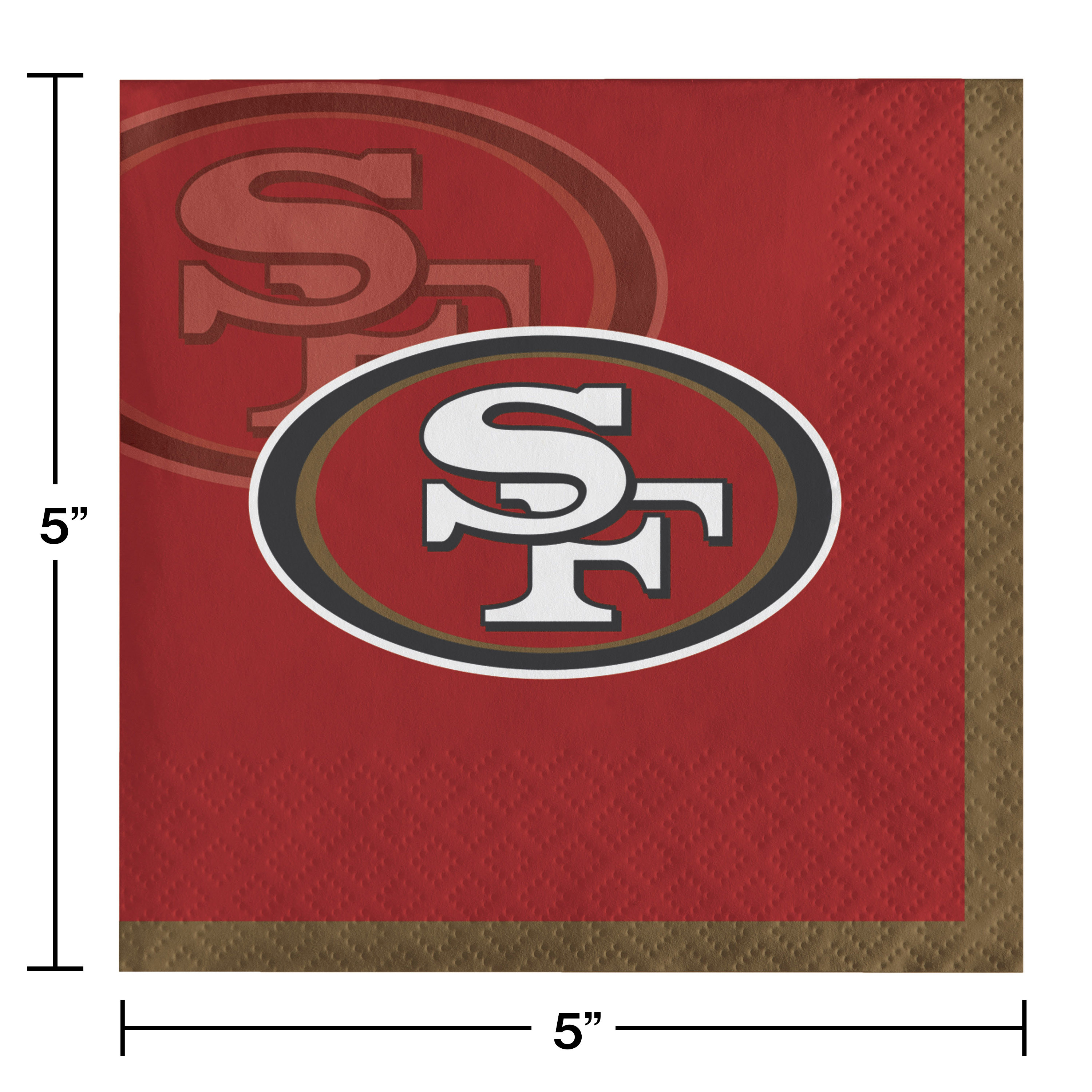 San Francisco 49ers Paper Beverage Napkins 48 Count for 24 Guests