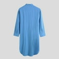 thumbnail image 2 of SWSMCLT Men's Cotton Robe Long Sleeve Bathrobe Casual Thin Sleepwear Sleep Gown Side Split Knee Length Nightshirt Blue Medium, 2 of 4