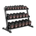 thumbnail image 3 of Lifeline 5 lb–50 lb (550 lb) Pro Round Dumbbell Set with 3-Tier Rack, 3 of 3