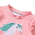 thumbnail image 4 of BULLPIANO 1-6Y Kids Girls Rashguard Girls' Long Sleeve Rash Guard 2-Piece Swimsuit Kids Sunsuits Swimwear Set, 4 of 6