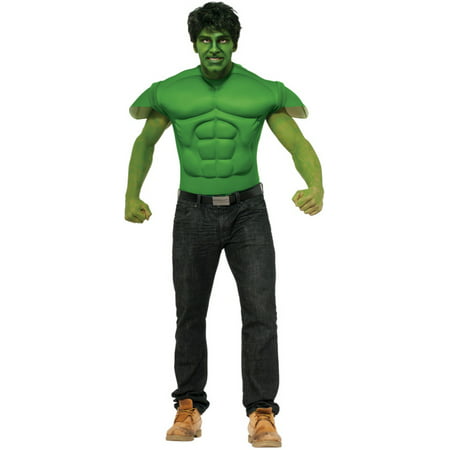 Adults Mens Marvel Comics Avengers The Hulk Costume Muscle Shirt Mask Large (44)