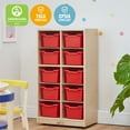 thumbnail image 4 of ECR4Kids 10 Cubby Mobile Tray Cabinet and 10 Scoop Front Bins, 5x2, Kids Furniture, Natural, 4 of 9