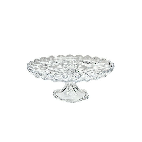 Serene Spaces Living Round Glass Cake Stand, 11.75" Diameter & 4.5" Tall