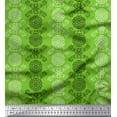thumbnail image 1 of Soimoi Poly Georgette Fabric Damask Ethnic Printed Fabric 1 Yard 42 Inch Wide, 1 of 3