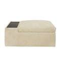 thumbnail image 6 of Weston Home Boucle Fabric Storage Ottoman with Side Table and Casters in Ivory, 6 of 11
