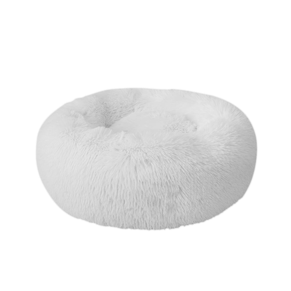 Decdeal Round Pet Bed Plush Donut Dog Bed Sofa Cats Nest Bed Cushions for Improved Sleep 