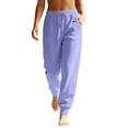 thumbnail image 2 of VV AVEORS Women'S Athletic Joggers Sweatpants With Double Layer Pockets Elastic Waist Lounge Pants For Travel Purple 2XL, 2 of 7