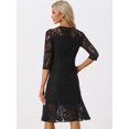 thumbnail image 3 of Vestido Elegante de Encaje Allegra K con Diseño de Volantes Negro L, 3 of 6