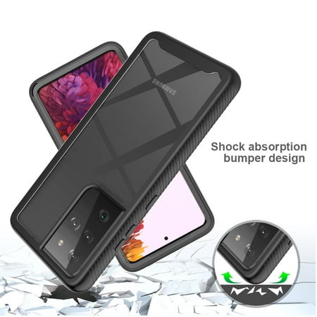 Samsung Galaxy S21 Ultra (6.8") Phone Case Hybrid Black Clear Shockproof Dual Layer Protection Rugged PC & TPU Silicone Bumper Back Cover for Galaxy S21 Ultra
