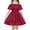 Wine, variant on THDHVS Dresses for Girls,Solid Color Off Shoulder Ruched Ruffle Hem Sleeveless Dress Casual Style for Little Girls Summer,Toddler Girl Dress Wine 5-6 Years