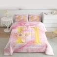 thumbnail image 2 of Homewish Pink Initial Letter H Queen Comforter Set, Romantic Anniversary Rose Bedding Sets, Modern Fashion Marble Reversible Bedding Comforter Set, Super Cozy Room Decor, 3-Piece, 2 of 8