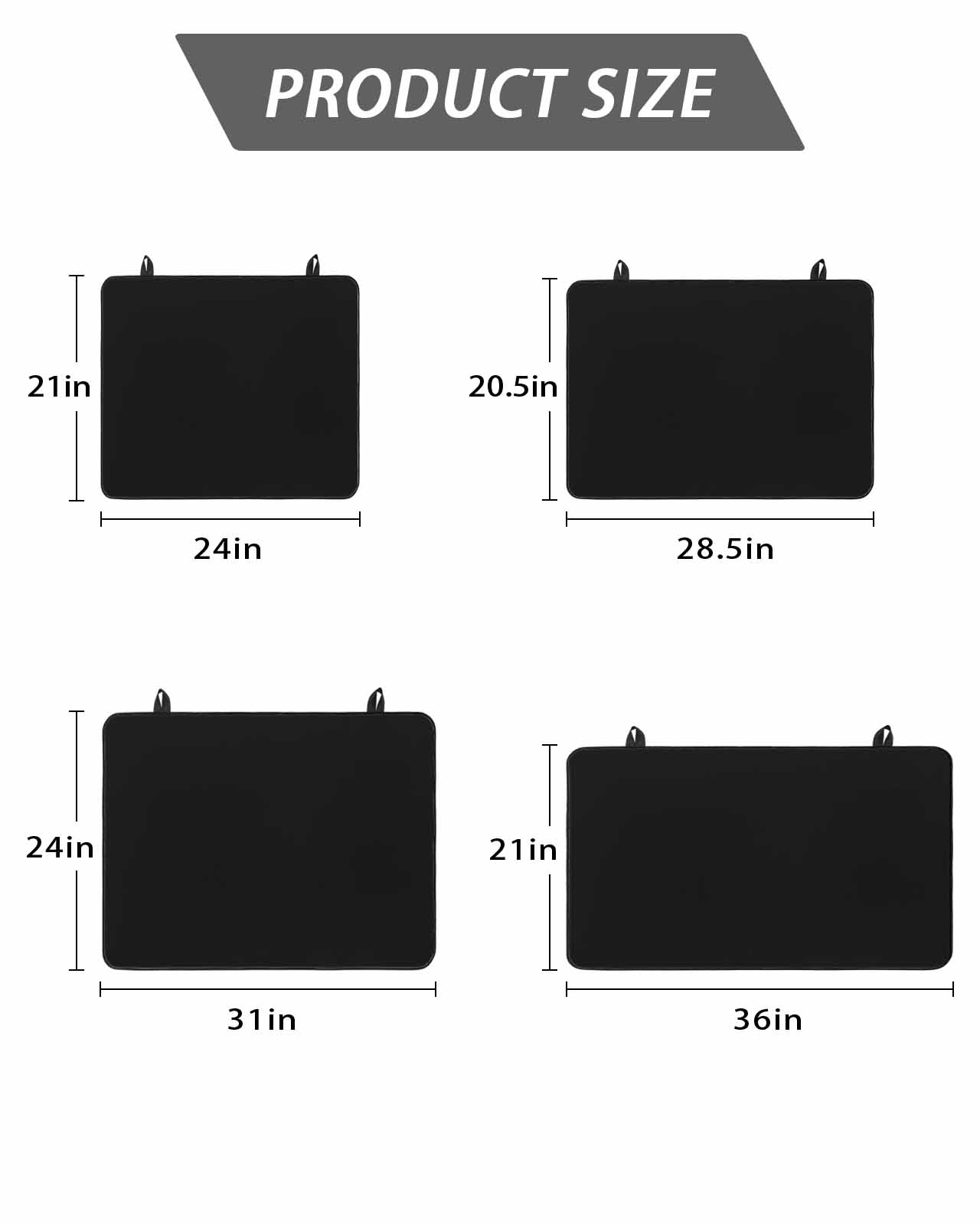 Black Stove Top Covers for Electric Stove, 28'x20'' Solid Color Glass Ceramic Stove Cover Foldable Rubber Mat Heat Resistant Cooktop Protector for Kitchen