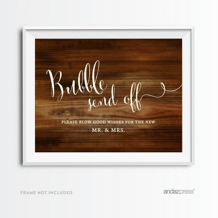 Recharge Station - Bubbles Send Off - Blow Good Wishes Rustic Wood Wedding Party Signs
