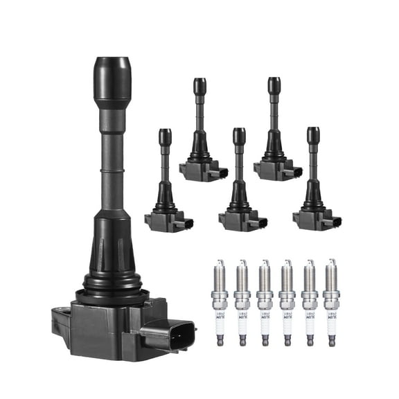 VEVOR Ignition Coil Pack and Spark Plugs, Set of 6, Compatible with Nissan Murano Maxima Pathfinder 350Z Altima Quest Infiniti EX35 FX35 G25 G35 JX35 M35 M35h Q50 Q70 QX60 3.5L V6, for UF550 C1670