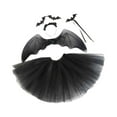 thumbnail image 2 of Conjunto de disfraces de murciélago de Halloween con tocado de varita Vestir Ropa Falda de tutú Ala de murciélago para mujeres Escenario para adultos Murciélago de alas largas Salvador Disfraces de murciélago de Halloween, 2 of 10