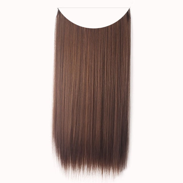 EGNMCR Perruques Cheveux Humains Mode Épais extensions de Cheveux à Clip Boucles Lisses Postiche Complet Clip le Clip