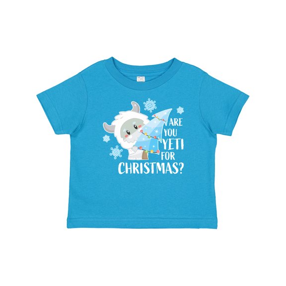 Inktastic Are You Yeti for Christmas with Yeti Holding Christmas Tree Boys or Girls Baby T-Shirt