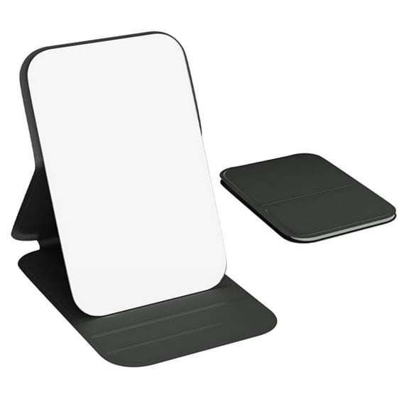 Compact Mirror, Small Travel Makeup Mirror,3.9in Folding Mini Mirror,Standed&Handheld,Portable for Pocket,Purse,Gift,Black