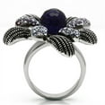 thumbnail image 3 of Luxe Jewelry Designs Women's Stainless Steel Flower Shaped Ring with Amethyst Synthetic Glass Stones, 3 of 4