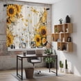 thumbnail image 5 of Farmhouse Sunflower Kitchen Curtains 63 Inch Length, Vintage Daisy Butterflies Rustic Burlap Tiers Curtains for Living Room Berdoom, Light Filtering Drapes Window Treatment 2 Panels 42"Wx63"L, 5 of 8