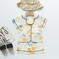thumbnail image 2 of Ensemble de Pyjamas Garçon Manches Courtes Imprimé Boutonné Ensemble de Hauts Pyjamas Décontractés pour Filles Pyjamas pour Enfants Garçons Filles Mode, 2 of 3